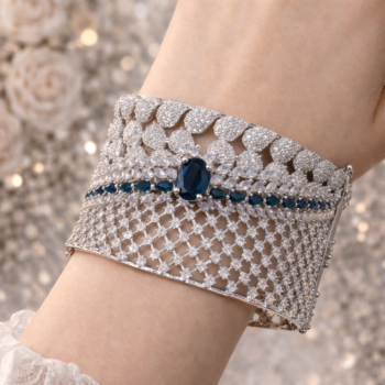 Sapphire Royale Mesh Cuff Bracelet