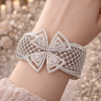 Classic Diamond Bow Cuff