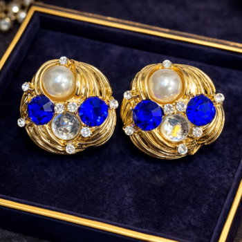 Royal Sapphire Pearl Studs