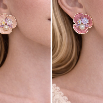Dual Tone Floral Artistic Studs