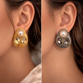 Celeste Pearl Fusion Studs