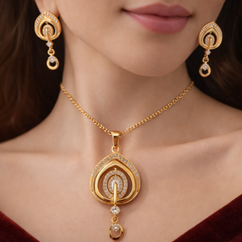 Regal Cascade Teardrop Pendant Set