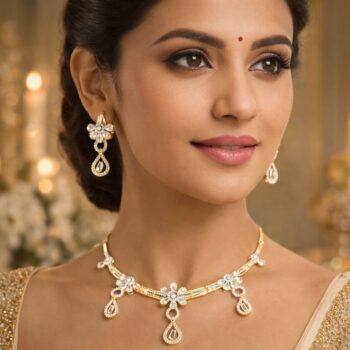 Floral Diamond-Inspired Necklace Set