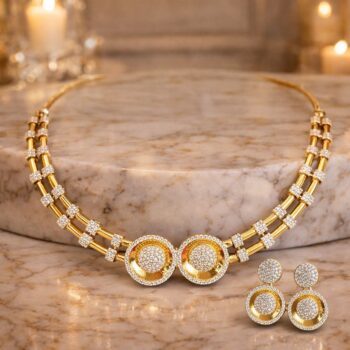 Aurelia Twin Halo Necklace Set