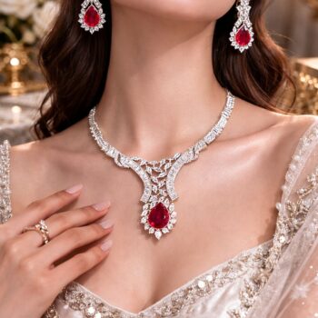 Crimson Ruby Majesty Necklace Set