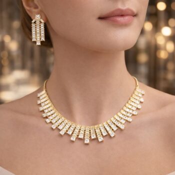 Golden Fringe Luxe Necklace Set
