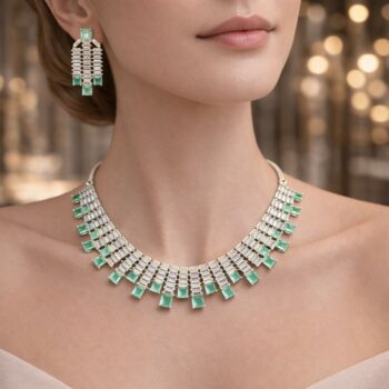 Verdant Radiance Green Necklace Set