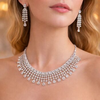 Diamond Rainfall Necklace Set