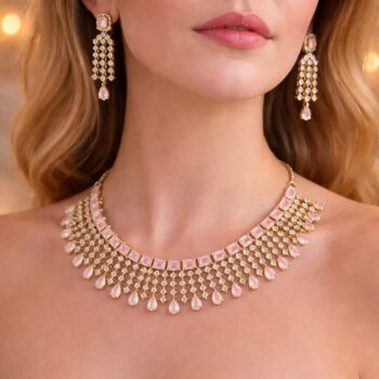 Pink Royale Cascade Necklace Set