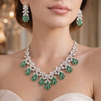 Emerald Garden Diamond Floral Necklace Set