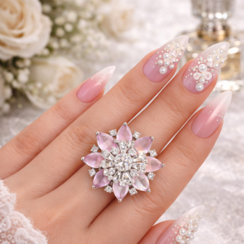 Pink Diamond Snowflake Ring