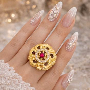 Gold Floral Antique Ring