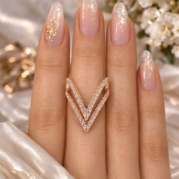 Double Chevron Luxe Statement Ring
